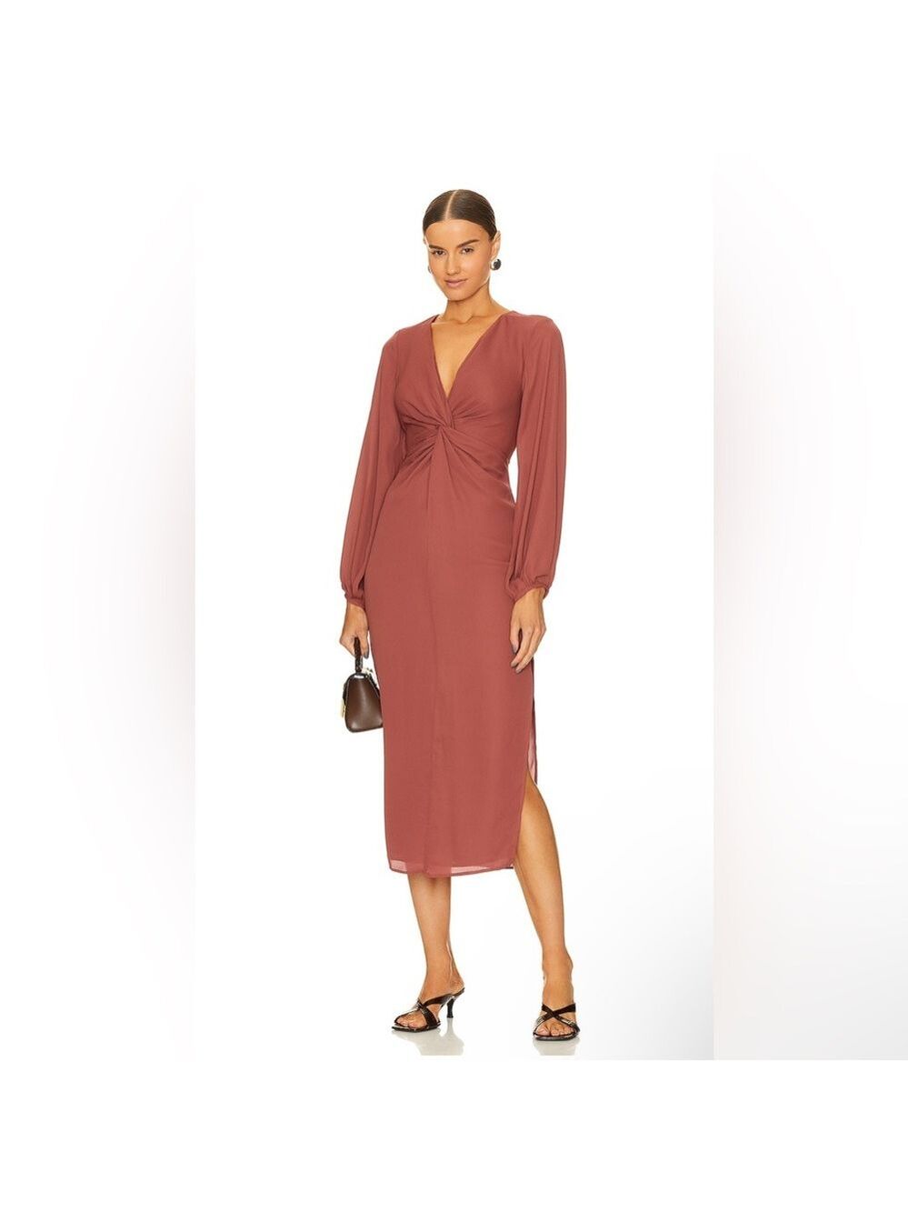 NWT $297 Krisa Twist Front Maxi in Cinnamon 🤎 - Picture 2 of 4